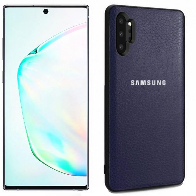 Шкiряна накладка Classic series для Samsung Galaxy Note 10 Plus Синiй