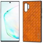 Шкiряна накладка VORSON Braided leather series для Samsung Galaxy Note 10 Plus Коричневий