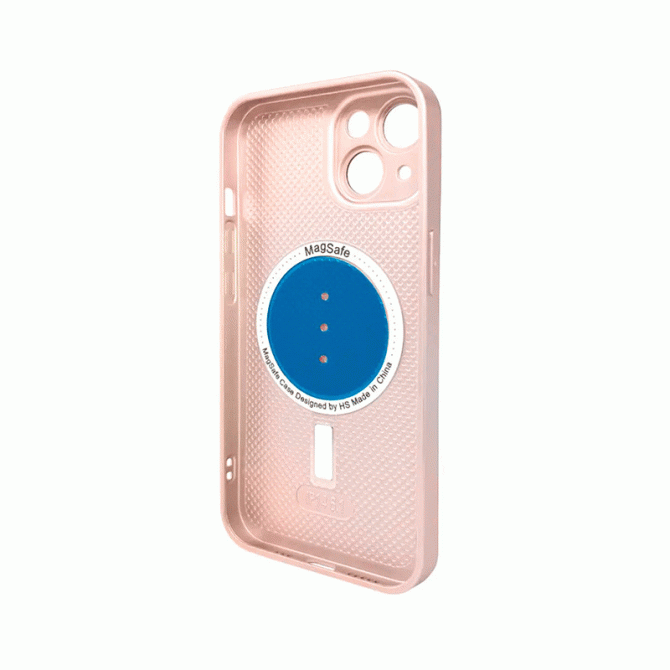 Чехол AG Glass Matt Frame Color MagSafe Logo for Apple iPhone 14 Chanel Pink-1