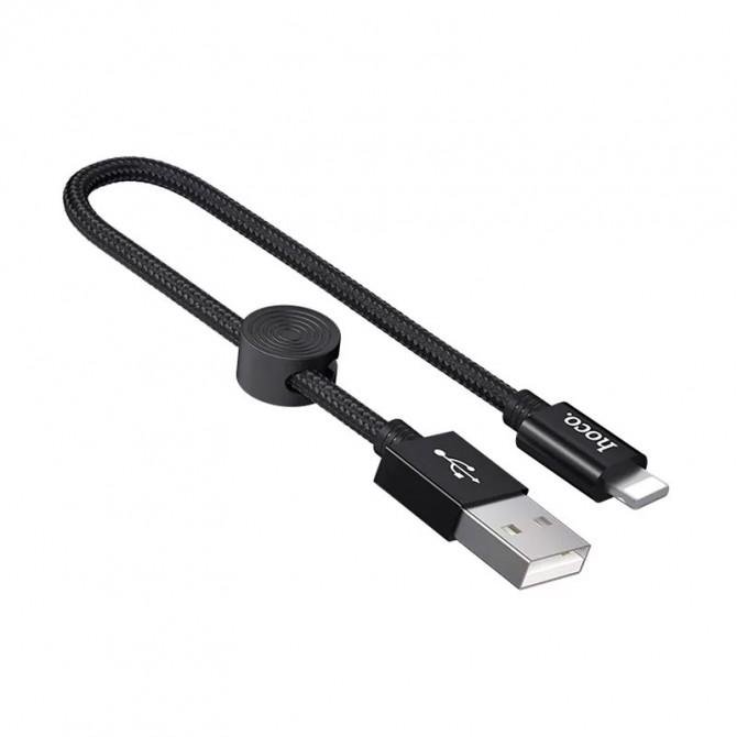 Кабель Hoco X21 Plus Silicone Lightning Black 0.25m-1
