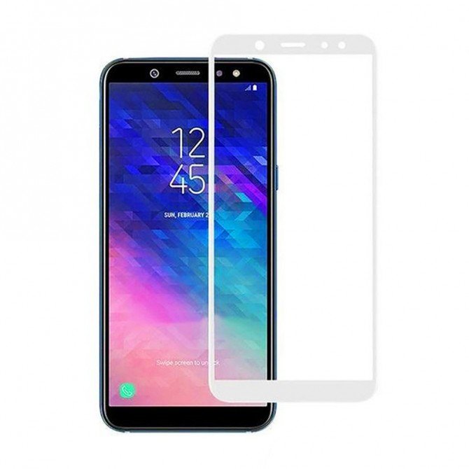 Защитное стекло для SAMSUNG J600 Galaxy J6 (2018) Full Glue (0.3 мм, 2.5D, белое)