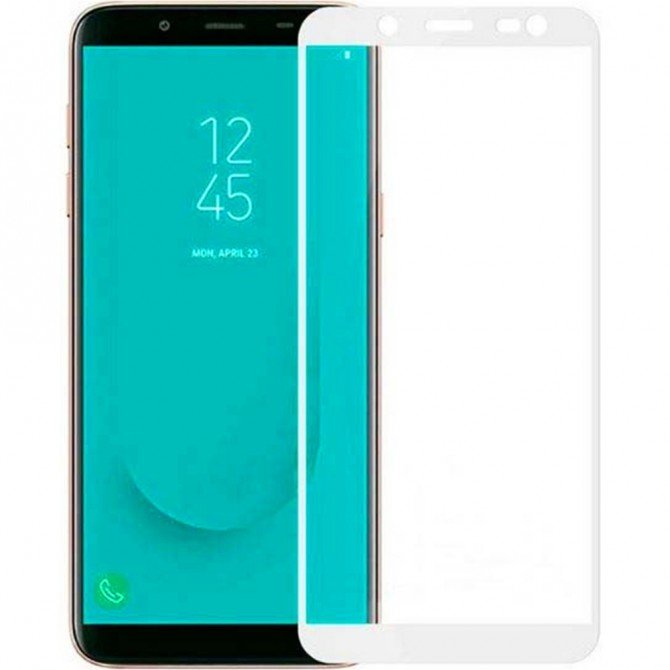 Защитное стекло для SAMSUNG J600 Galaxy J6 (2018) Full Glue (0.3 мм, 2.5D, белое)-1