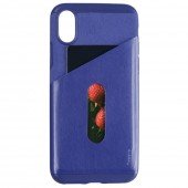 Чехол Baseus Card Pocket Series для iPhone X Dark Blue (KA15) Чехол Baseus Card Pocket Series для iPhone X Dark Blue (KA15)