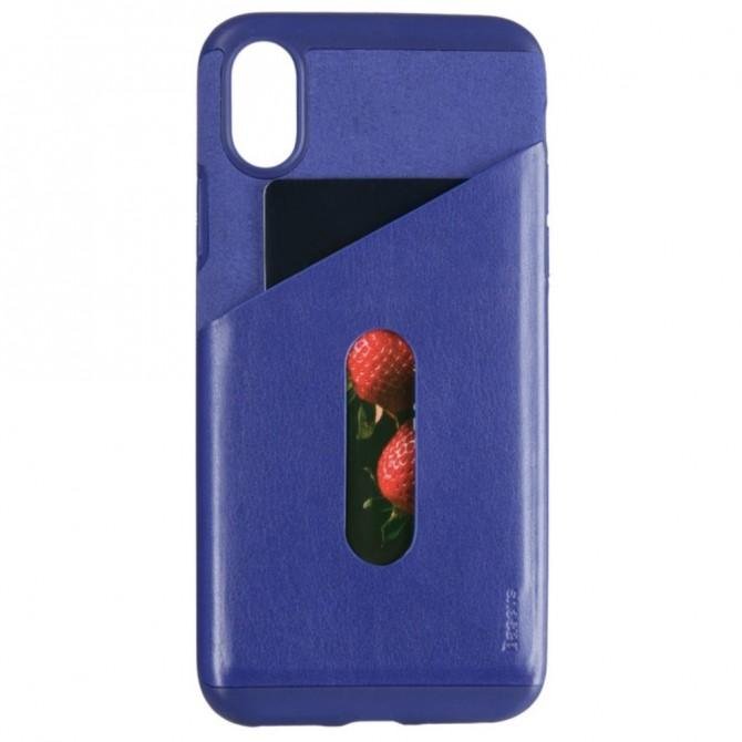 Чохол Baseus Card Pocket Series для iPhone X Темно-синій (KA15)-3