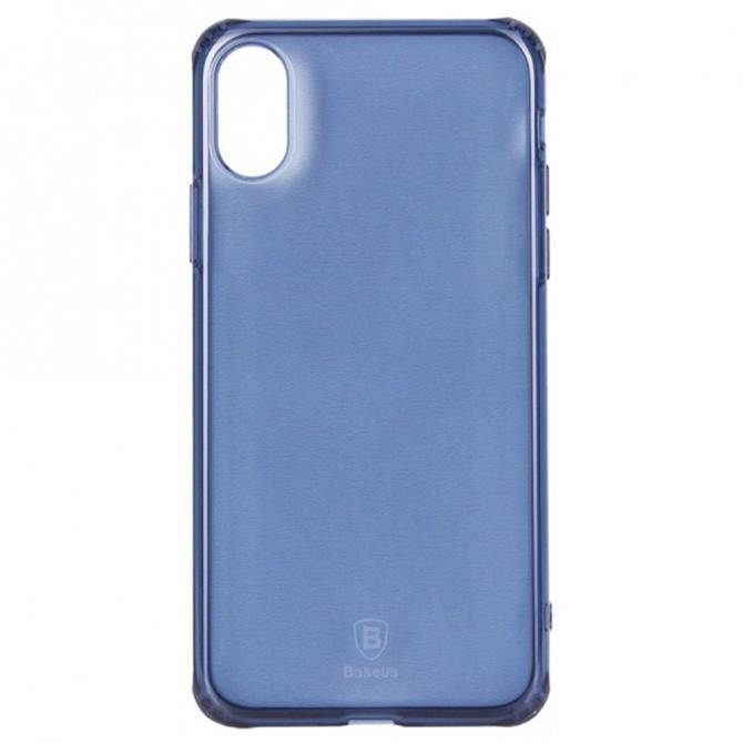 Чехол Baseus Simple Series Case для iPhone X (Anti-fall TPU) Transparent Blue (C03)-1