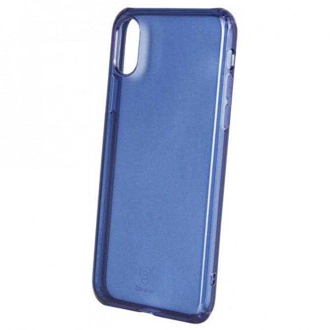 Чехол Baseus Simple Series Case для iPhone X (Anti-fall TPU) Transparent Blue (C03)-2