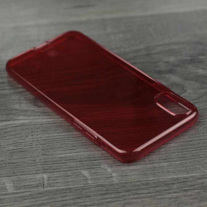 Чохол Baseus Simple Series Case для iPhone X (With Pluggy TPU) Прозорий Червоний(A09)-3