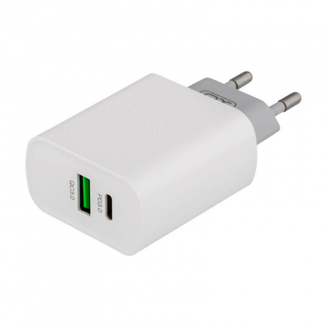 МЗУ XO L64 PD 18W/1 USB+1 USB-C + Type-C White-1