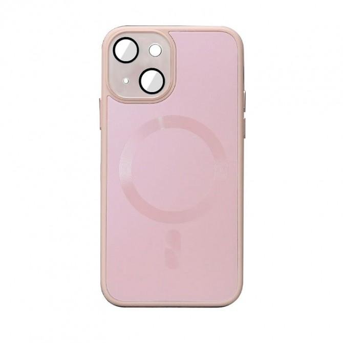 Чехол TPU+Glass Sapphire Midnight with MagSafe для Apple iPhone 15 (6.1") Розовый
