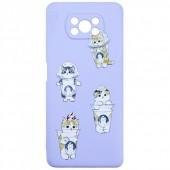 Чехол Funny Animals series для Xiaomi Poco X3 Violet Kitty