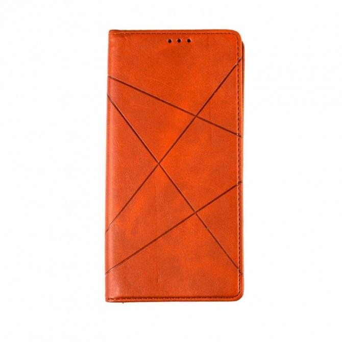 Чехол-книжка Lines Leather for Xiaomi Redmi Note 11/Note 11S Brown