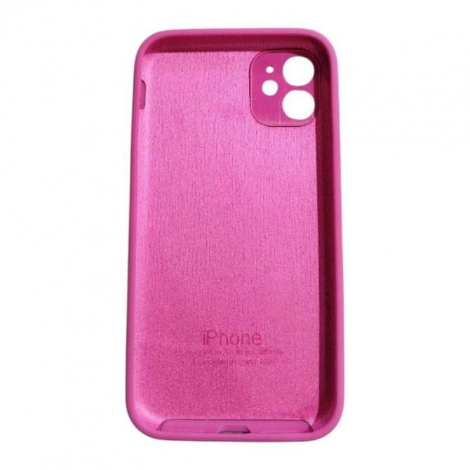 Силіконовий чохол для iPhone 11 Малиновий FULL (SQUARE SHAPE)-2