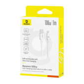Кабель USB Baseus Silky Series Type-C 100W 1m Moon White