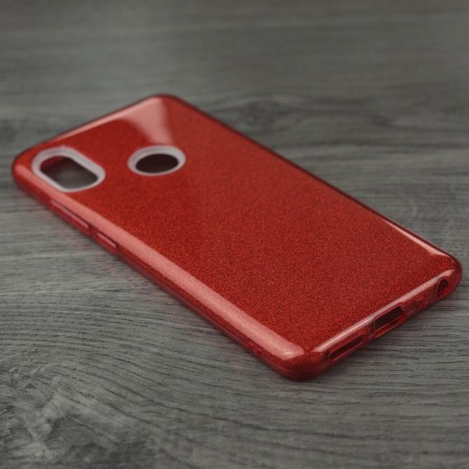 Чехол Silicone 3in1 Блёстки для Xiaomi REDMI Note 5 Pro Red-2