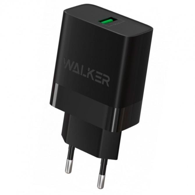 Мережевий зарядний пристрій 1USB WALKER WH-35 QC3.0 2.4A/15W Black