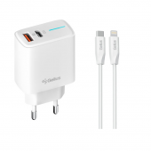 Сетевое зарядное устройство для Gelius Radiance GP-HC058 1Type-C+1USB-A + Type-C to Lightning Cable