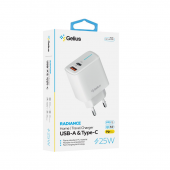 Сетевое зарядное устройство для Gelius Radiance GP-HC058 1Type-C+1USB-A + Type-C to Lightning Cable