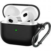 Чехол U-Like Silicone Protective Case For Airpods 3 Slim + clamp Black