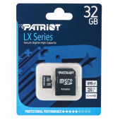 Карта памяти Patriot MicroSDXC 32GB (Class 10 V30) LX Series (adapter SD)