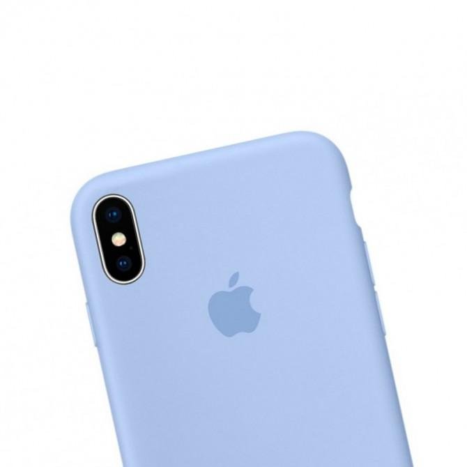 Оригинальный силиконовый чехол для iPhone Xr Небесно Синий-1