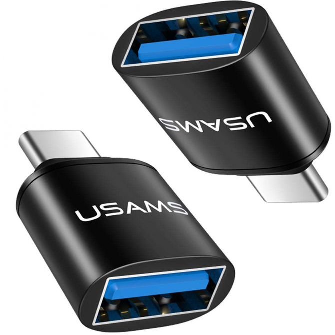 Адаптер Usams US-SJ175 Type-C 3.0 Male to USB 3.0 Female Чёрный (SJ175TU01)