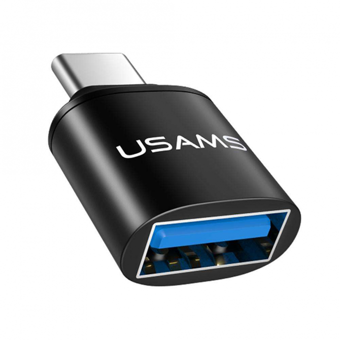 Адаптер Usams US-SJ175 Type-C 3.0 Male to USB 3.0 Female Чёрный (SJ175TU01)-1