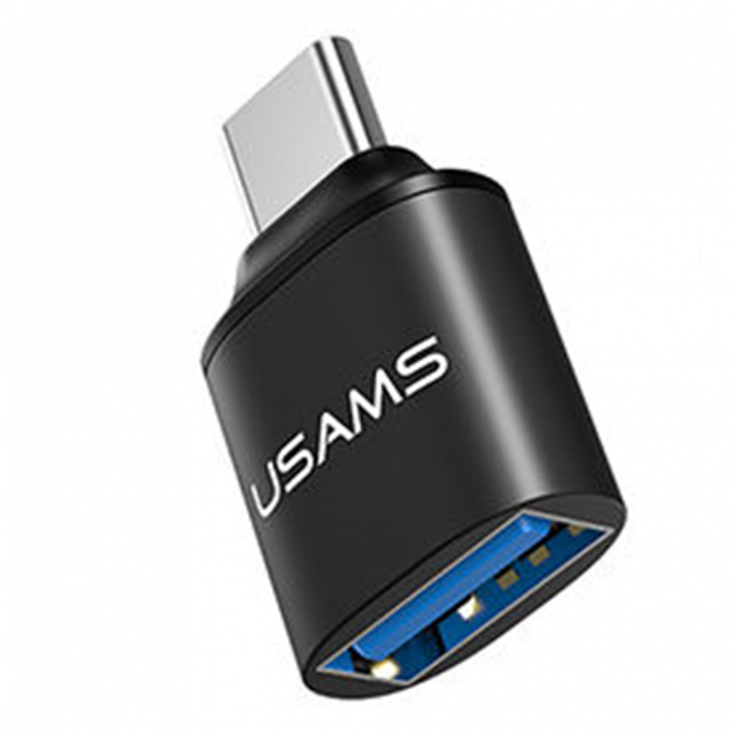 Адаптер Usams US-SJ175 Type-C 3.0 Male to USB 3.0 Female Чёрный (SJ175TU01)-2