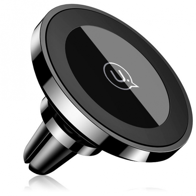 Автодержатель USAMS US-CD44 + Беспроводная зарядка Чёрный