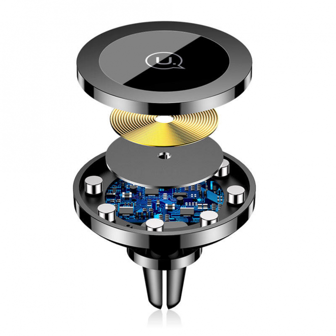 Автодержатель USAMS US-CD44 + Беспроводная зарядка Чёрный-2