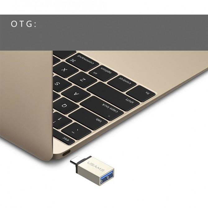 Переходник USB Usams OTG US-SJ028 Type-C to USB 3.1 OTG Gold (TCOTG02)-1