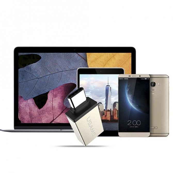 Переходник USB Usams OTG US-SJ028 Type-C to USB 3.1 OTG Gold (TCOTG02)-2
