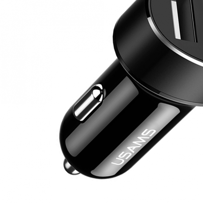 Автомобильное зарядное устройство Usams US-CC045 C1 2.1A Dual USB Digital Display Чёрный (CC45GC01)-2