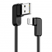Кабель Usams U-Flow US-SJ165 Lightning Right-angles Data Cable 1.2m Чорний (IPUSBCY01)