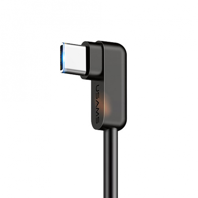 Кабель Usams U-Flow US-SJ167 Type-C Right-angles Data Cable 1.2m Чорний (TCUSBCY01)-3