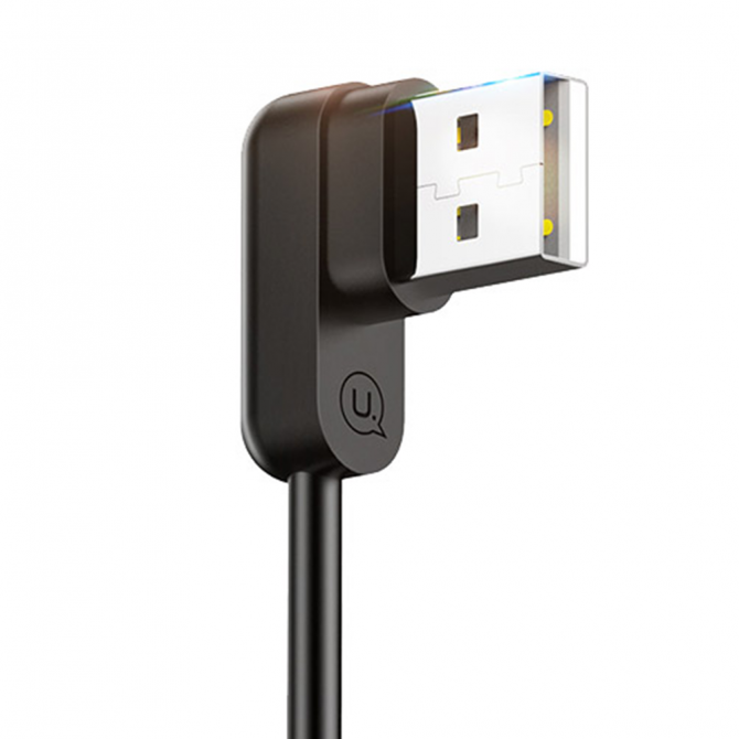 Кабель Usams U-Flow US-SJ167 Type-C Right-angles Data Cable 1.2m Чорний (TCUSBCY01)-4