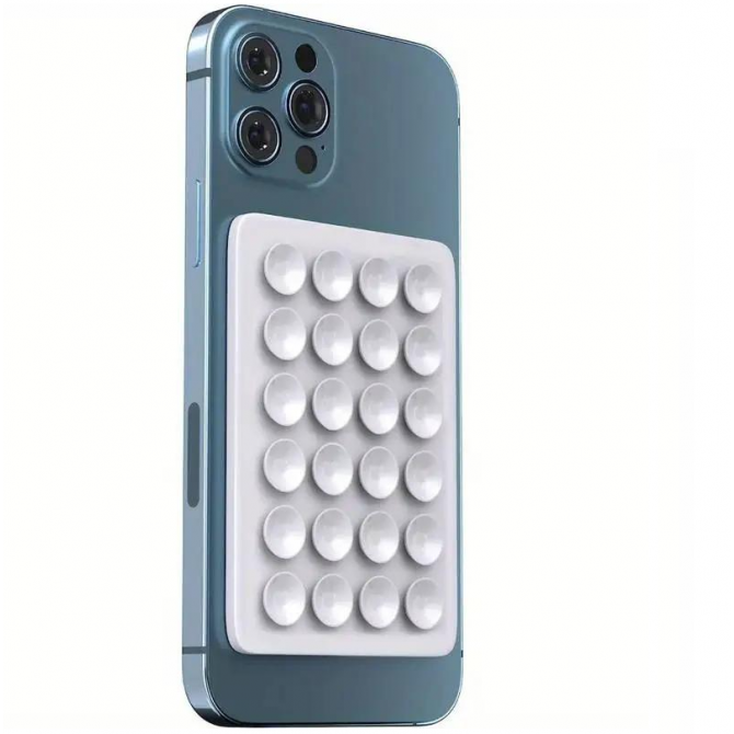 Тримач-присоска Ліппер для телефону двосторонній прямокутний 100мм*60мм White