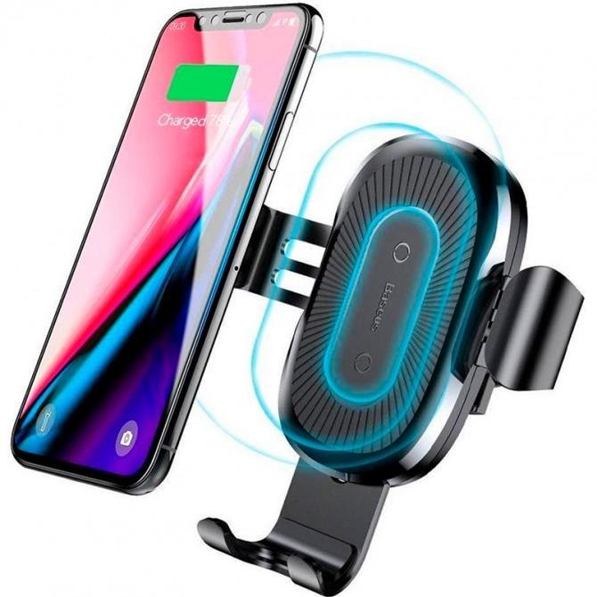 Холдер Baseus Wireless Charger Gravity Air Vent Black-1