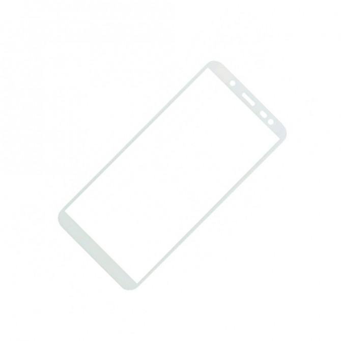 Защитное стекло для SAMSUNG J600 Galaxy J6 Full Glue (0.25 мм, 2.5D, белое) ЛЮКС-2