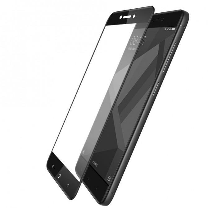 Защитное стекло для XIAOMI Redmi 4x Full Glue (0.25 мм, 2.5D, чёрное) ЛЮКС-1