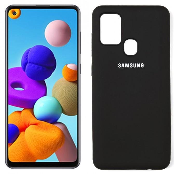 Чехол силиконовый для Samsung A217 Galaxy A21s Чёрный FULL