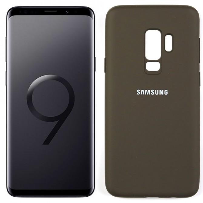 Чехол силиконовый для Samsung G965 Galaxy S9 Plus Оливковый FULL