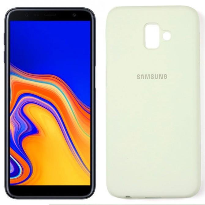 Чехол силиконовый для Samsung J6 Plus 2018 (J610) Белый FULL