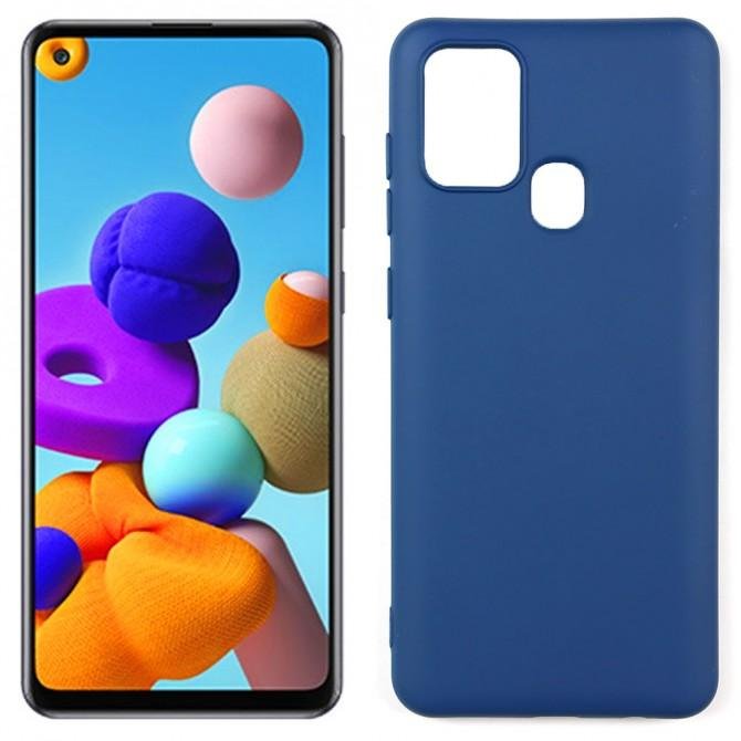 Чехол силиконовый для Samsung A217 Galaxy A21s Синий FULL