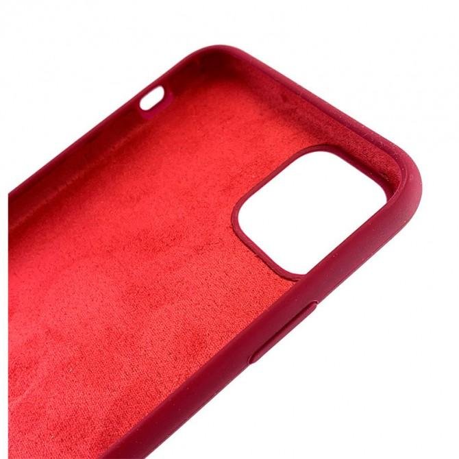 Оригінальний силіконовий чохол для iPhone 11 Pro Max Бордовий FULL-4
