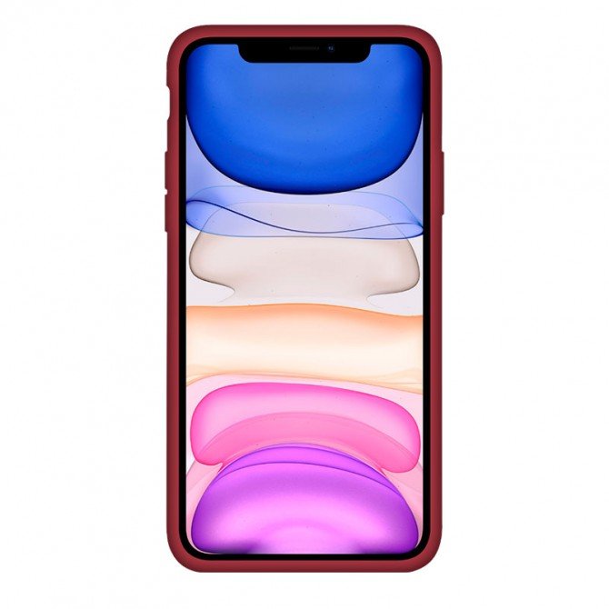 Оригінальний силіконовий чохол для iPhone 11 Pro Бордовий FULL-3