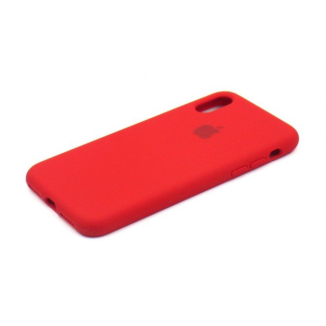 Оригинальный силиконовый чехол для iPhone X/Xs Красный FULL-1