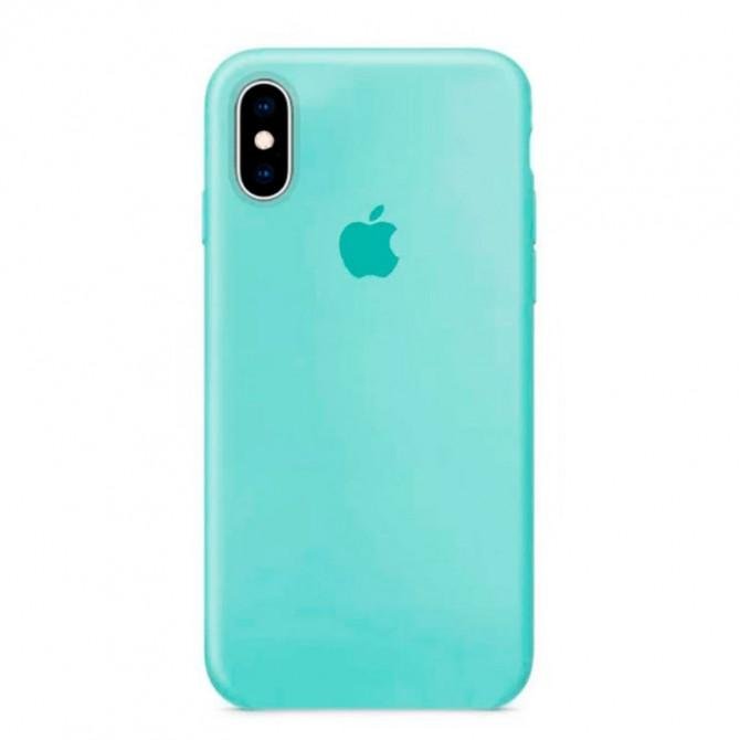 Оригинальный силиконовый чехол для iPhone X/Xs Ментоловый FULL