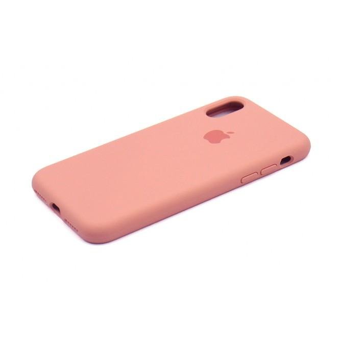 Оригинальный силиконовый чехол для iPhone X/Xs Персиковый FULL-1