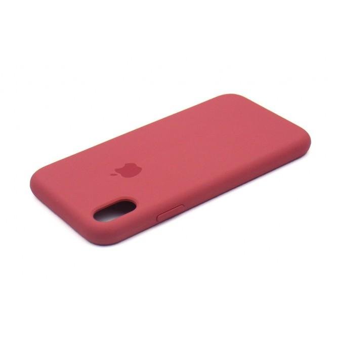 Оригинальный силиконовый чехол для iPhone Xs Max Бордовый FULL-2