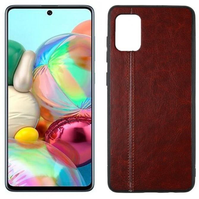 Чехол U-Like Line series для Samsung A715 Galaxy A71 Тёмно коричневый